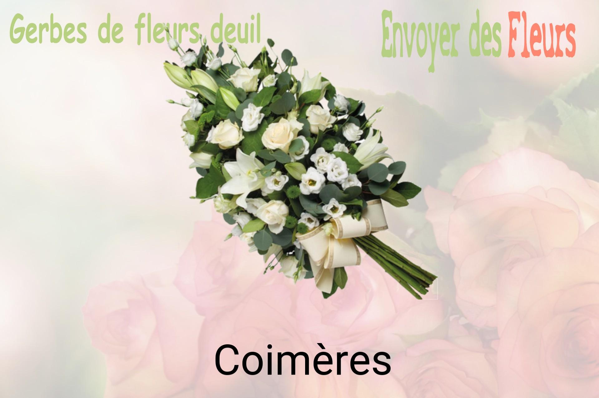 Gerbe de fleurs de deuil livrée à Coimères